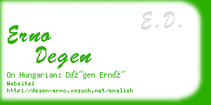 erno degen business card